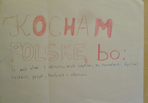 Plakat wykonany kredką ołówkową