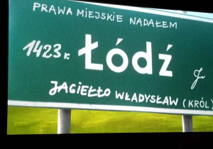 Tablica z napisem Łódź.