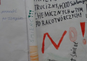Plakaty wykonane przez uczniów.