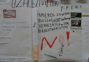 Plakaty wykonane przez uczniów.