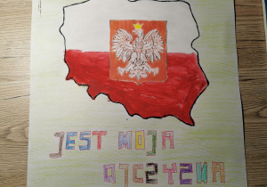 Plakat z granicami Polski