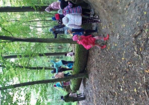 Dzieci bawią się w lesie