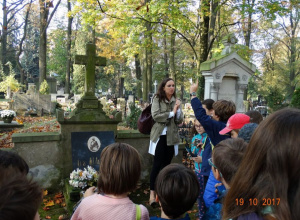 Wycieczka na cmentarz przy ulicy Ogrodowej.