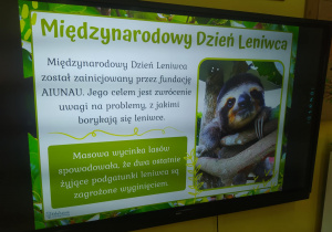 Prezentacja dotycząca Międzynarodowego Dnia Leniwca