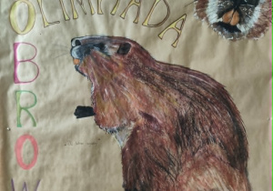 Plakat obwieszczający finał Szkolnej Olimpiady Bobrowej