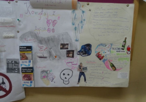 Plakaty wykonane przez uczniów.